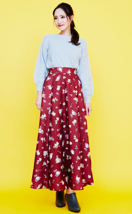 大人可愛い冬の花柄コーデ Rcawaii