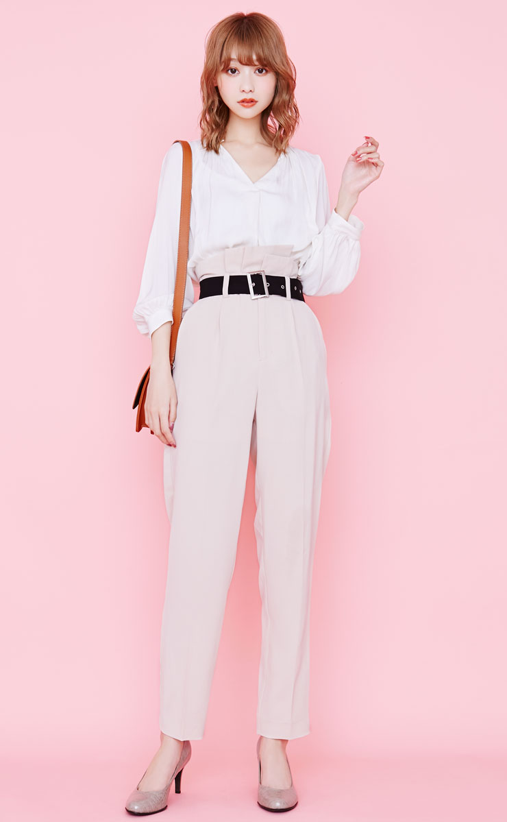 大人可愛い春のタックパンツコーデ Rcawaii