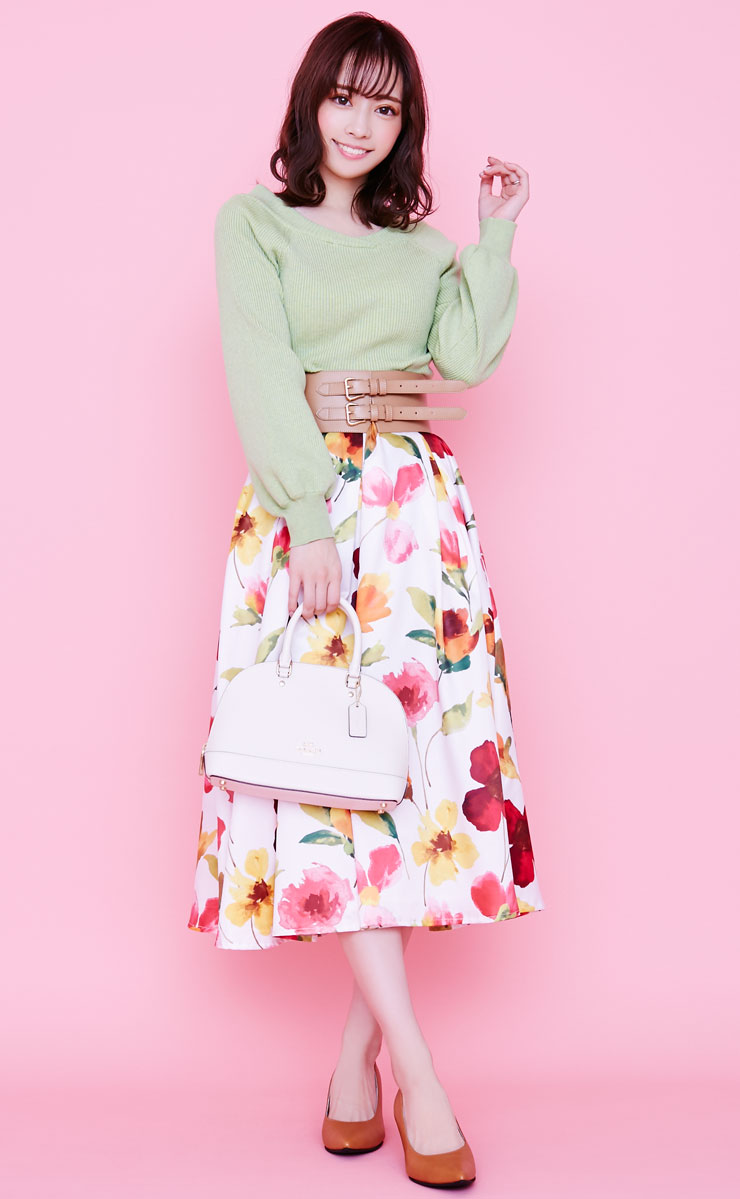 花柄 ピンク グリーンで作る 春の華やか女子会コーデ ファッションレンタルrcawaii おすすめコーデ