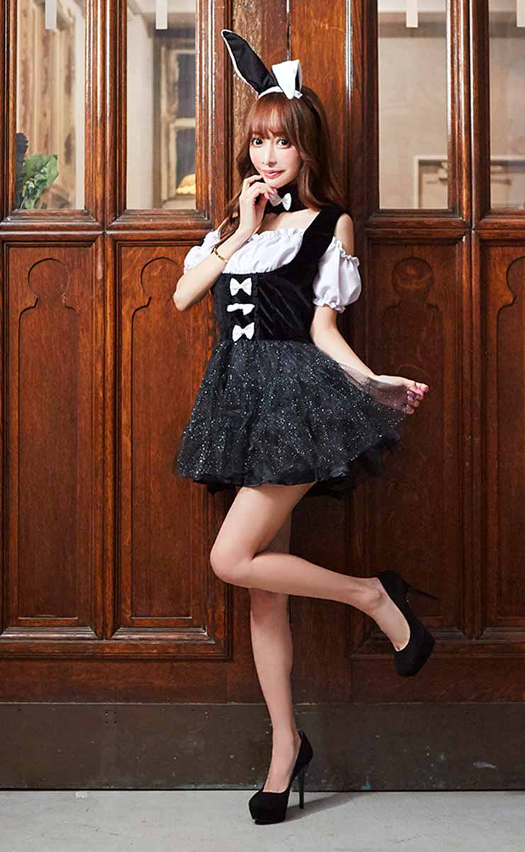 美品ファンシードットコルセットレディバニーバニーガール7点 美品ファンシードットコルセットレディバニーバニーガール7点