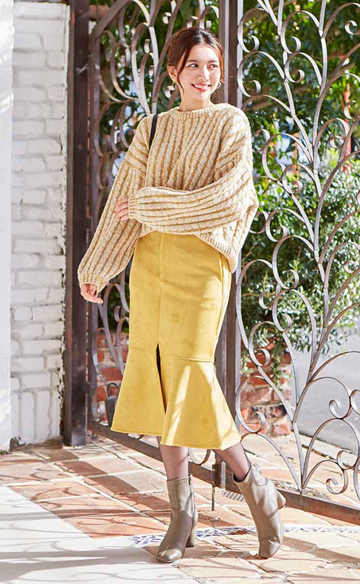 MiuMiu コーデュロイ ペンシルスカート ブラウン ボトムス 秋冬 ペンシルスカート MiuMiu(ミュウミュウ) ボトムス(レディース