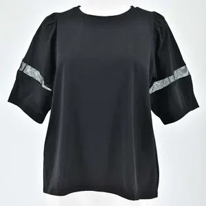 vingtrois メッシュ切替スリーブトップス