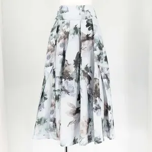 SNIDEL タックボリュームプリントスカート