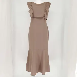 dazzlin フリルスリーブレイヤードタイトワンピース