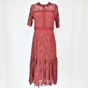 DRESS LAB はしごレースミモレ丈ワンピース