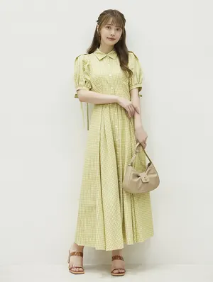 LILY BROWN 【プロ厳選】ボリュームスリーブシャツワンピース