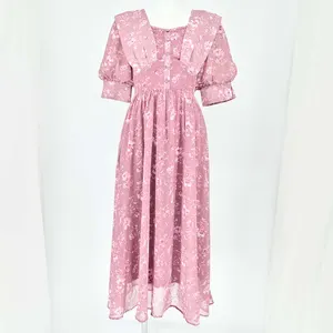 dazzlin コスモスカラーシフォンワンピース