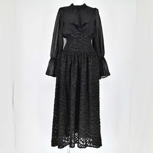 dazzlin サイドリブタイフラワーワンピース