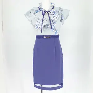 dazzy store エレガントローズプリントフリルタイトミニドレス