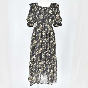 dazzlin コスモスカラーシフォンワンピース