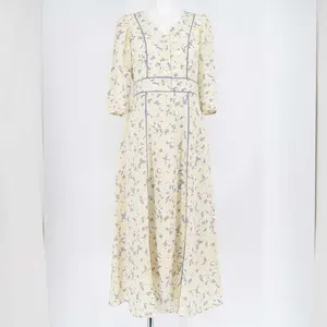 natural couture 配色パイピングお上品ワンピース