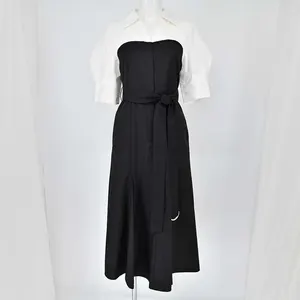 MERCURYDUO シャツドッキング配色ワンピース