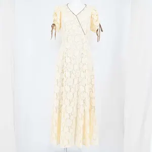 dazzlin ギャザーオープンレースワンピース
