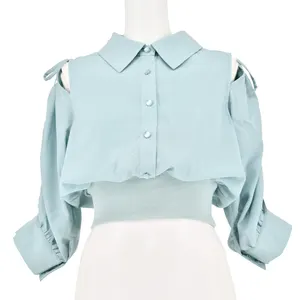 dazzlin シアーシャツドッキングトップス