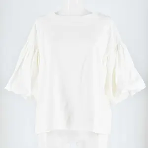 aura de attirer バルーンスリーブサテン切替プルオーバー