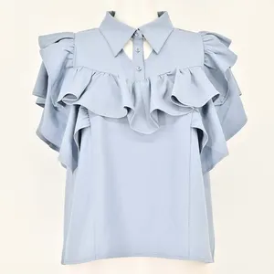 dazzlin カットアウトフリルシャツトップス