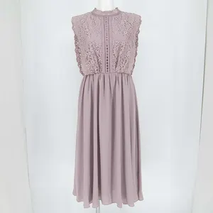 DRESS LAB スカラレーストップスミモレ丈結婚式パーティワンピースドレス