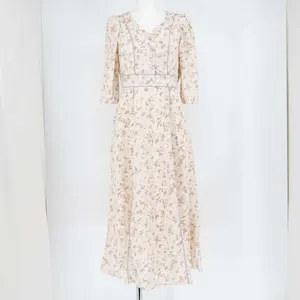 natural couture 配色パイピングお上品ワンピース