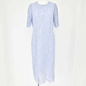 DRESS LAB 総レースミモレ丈ワンピース