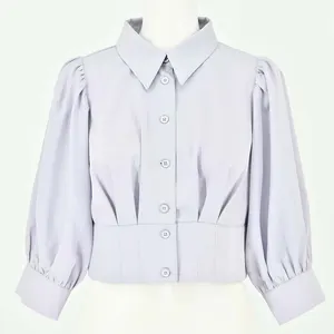 dazzlin バックリボンショートタックブラウス